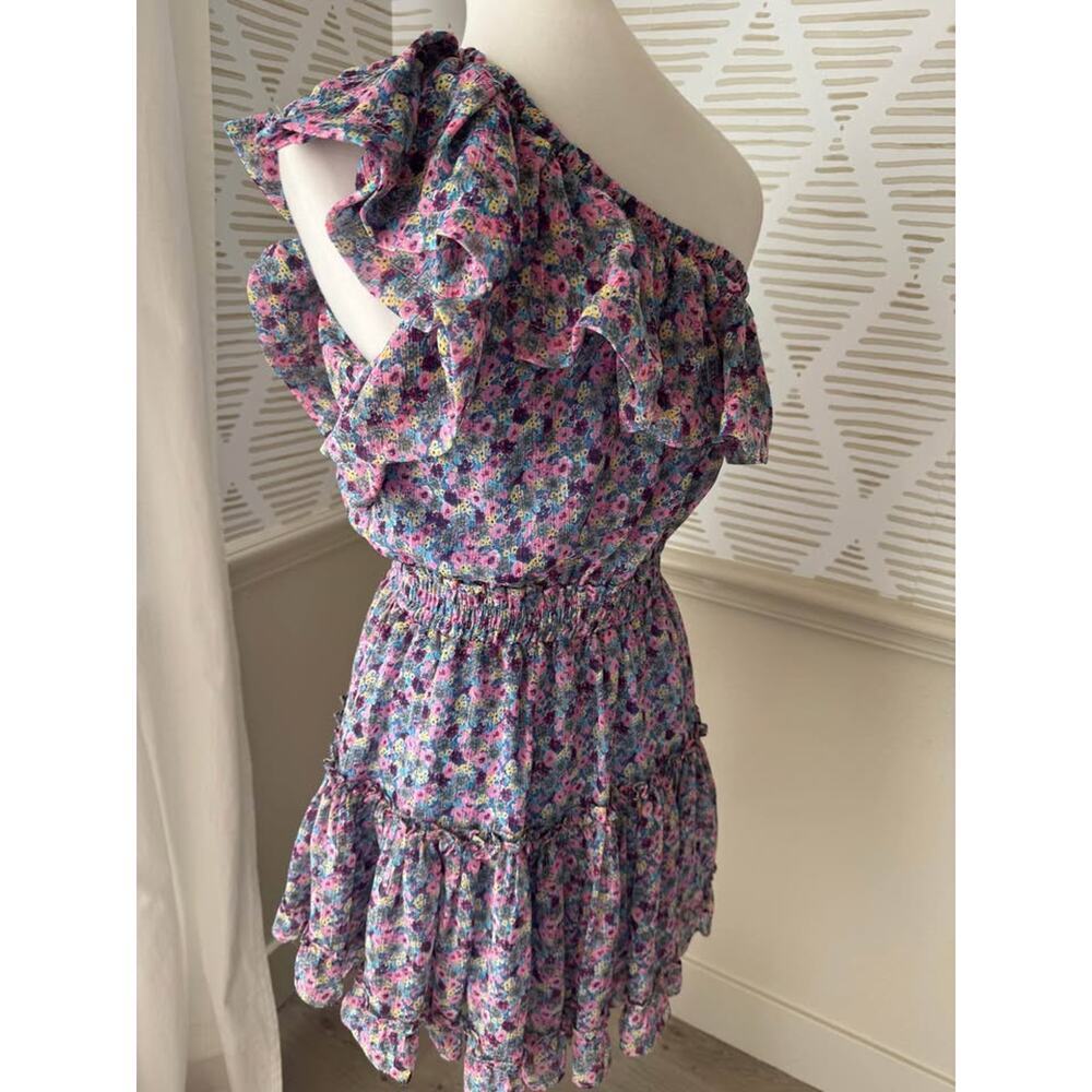 Buddy Love Women’s Small Sofia One-shoulder Floral Print Ruffle Mini Dress - Picture 5 of 9